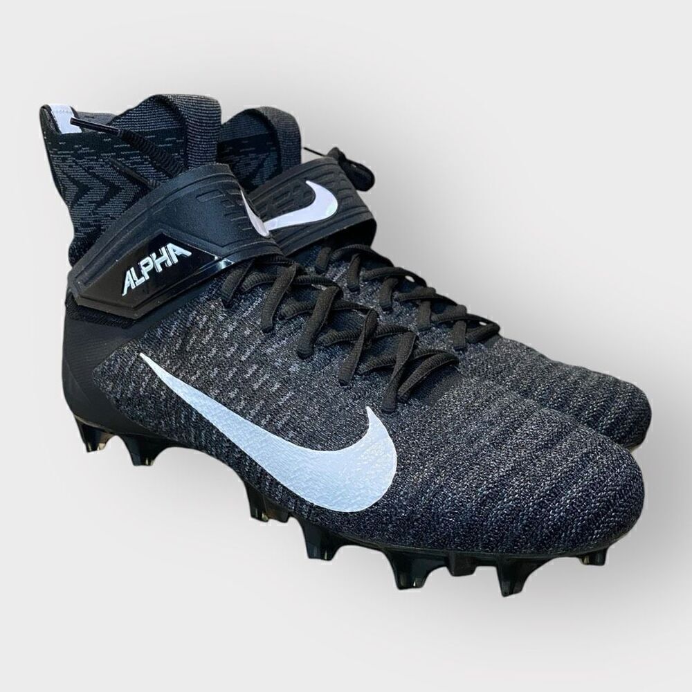 Nike Alpha Menace Elite 2 Flyknit Black Football Cleats Mens size 13 AO3374-001